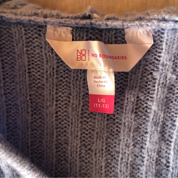 NOBO ribbed super soft pullover v neck hoodie in sky blue size L - Picture 5 of 7